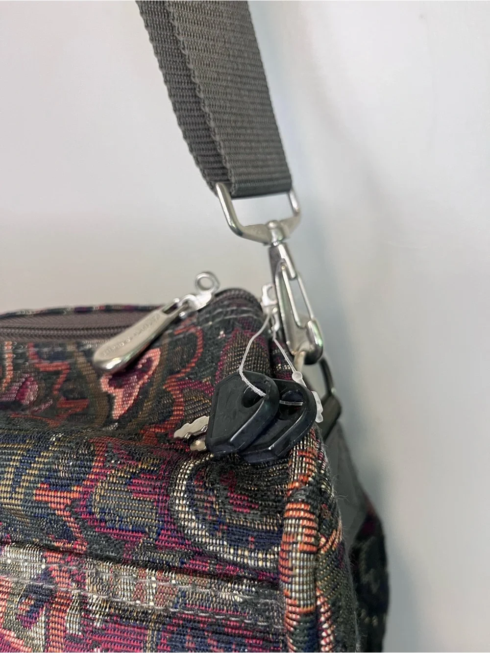 Vtg 90s Pierre Cardin Floral Tapestry Travel Carry On Shoulder Bag